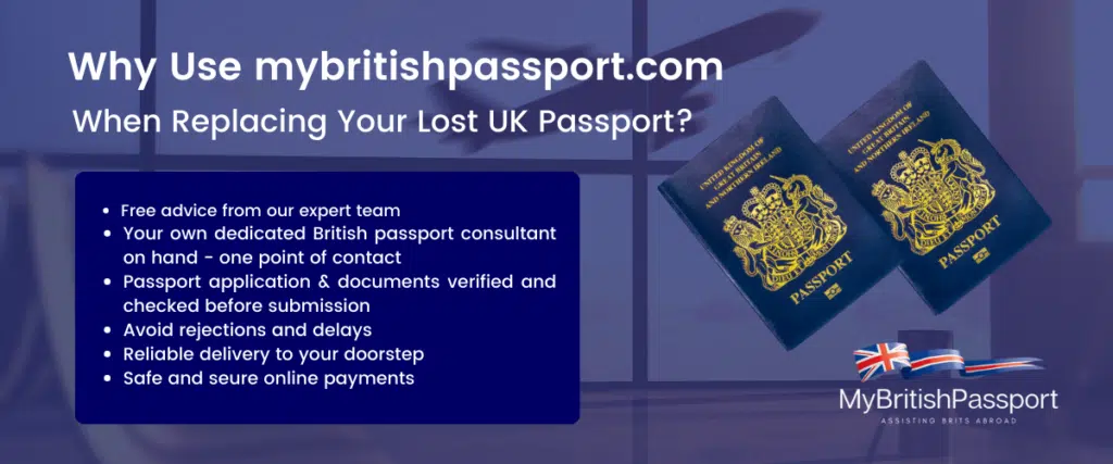 infographic explanation of lost UK passport 