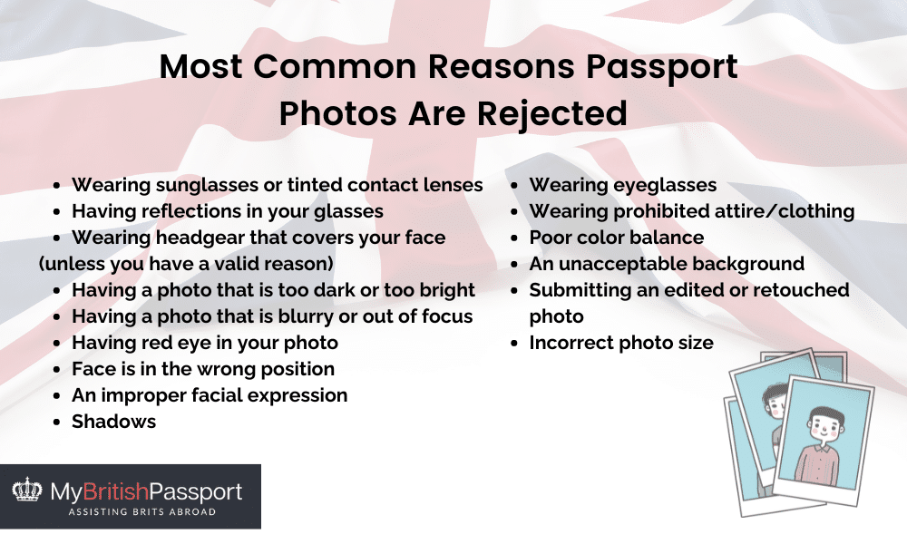 infographic: reasons passport photos are rejected