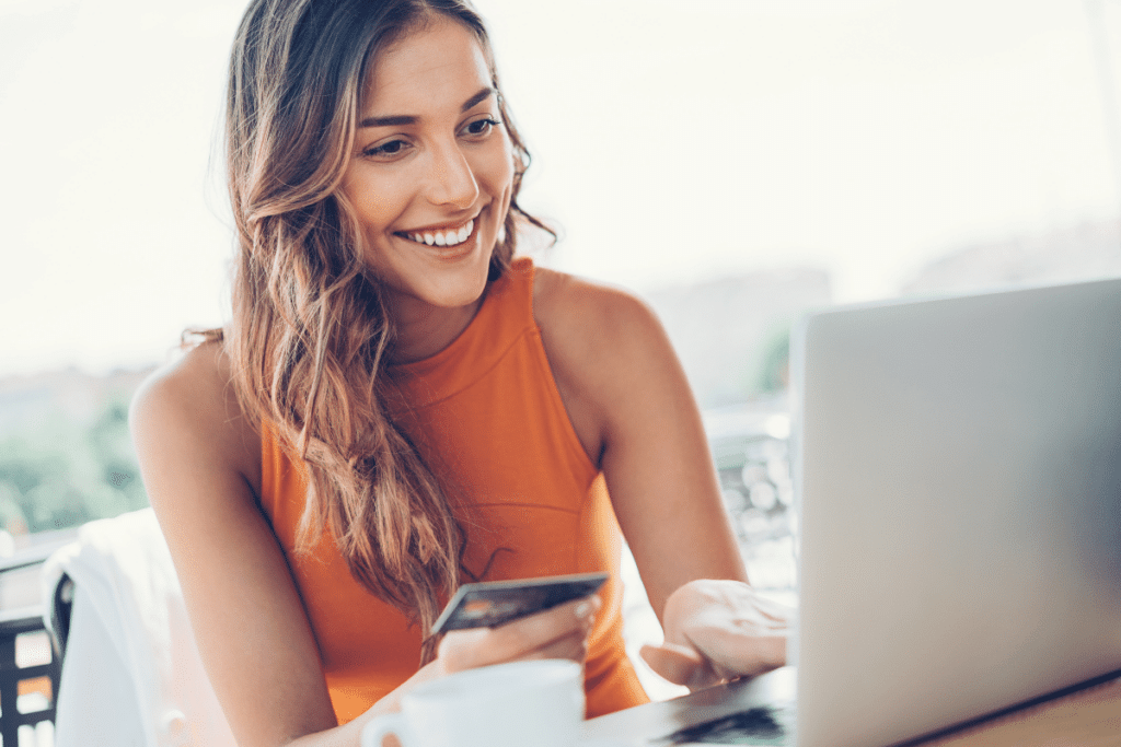 woman renewing passport online