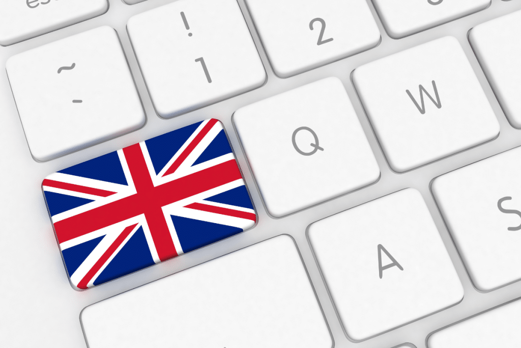 desktop with uk flag