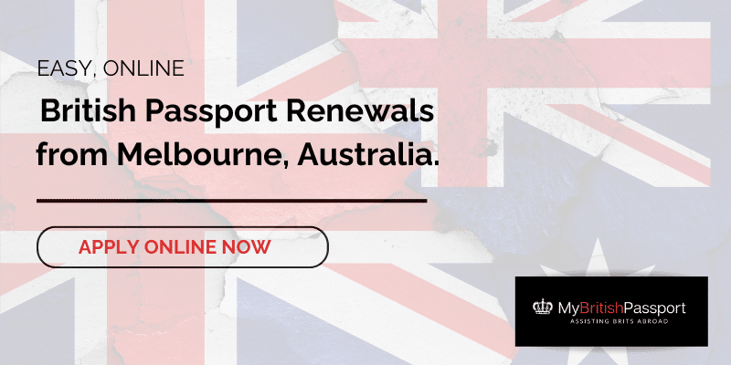 call to action british passport renewals from Melbourne Australia