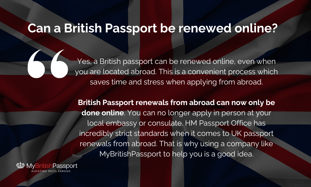 infographic: Can a British passport be renewed online?