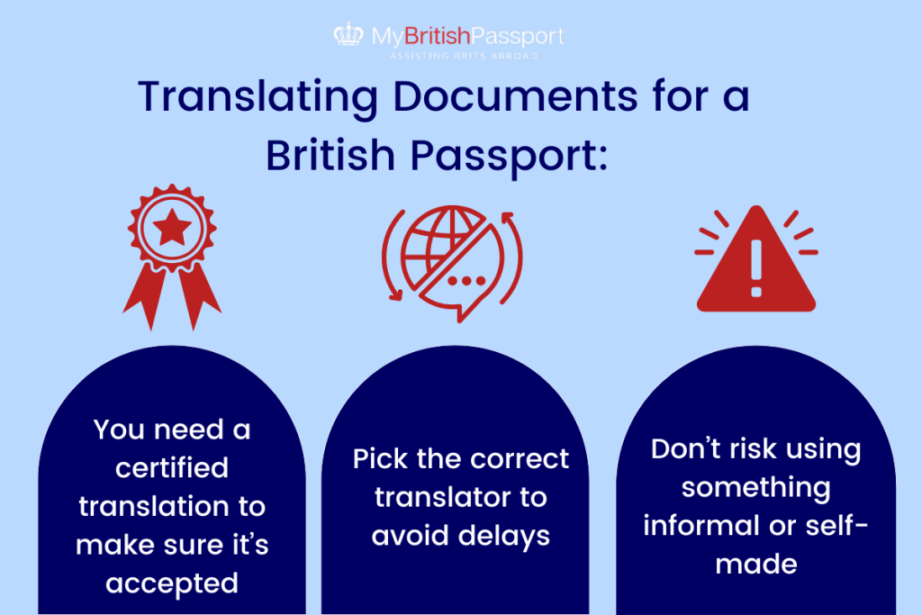 Translating Documents for a British Passport