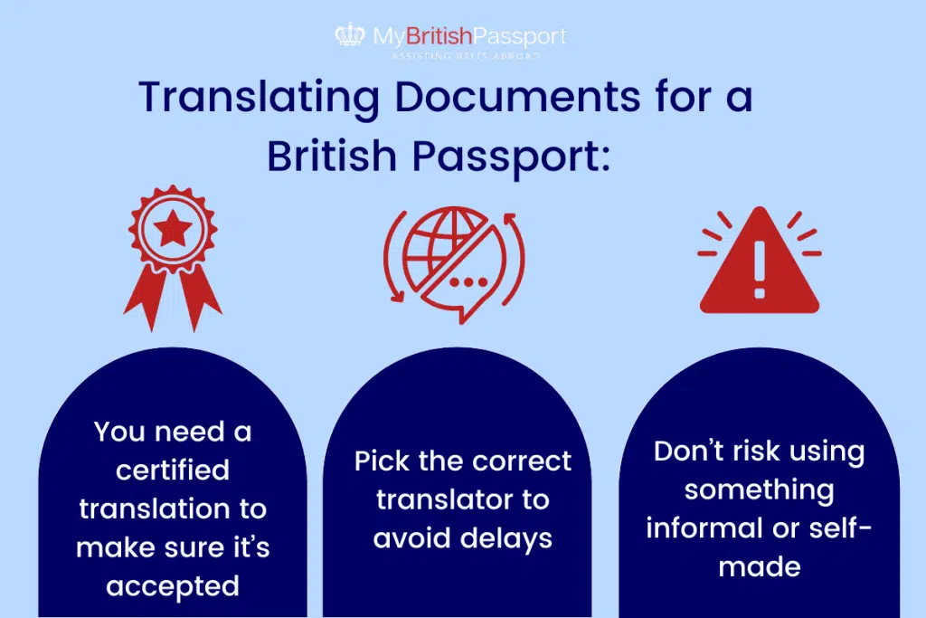 Translating Documents for a British Passport